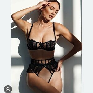 Agent Provocateur in black lace and high rise panties set